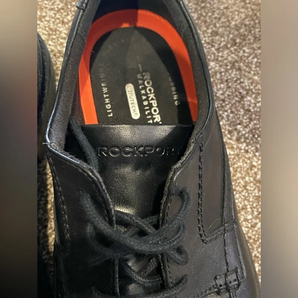 Rockport Walkability Trutech Black Lace Up Men's Shoes SL2 Apron Toe Size 12
